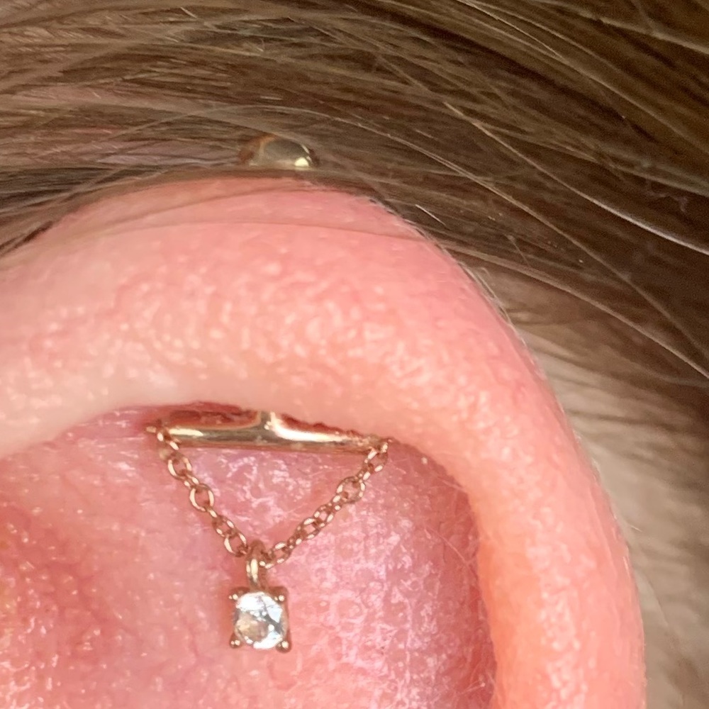 14k rose gold cartilage piece